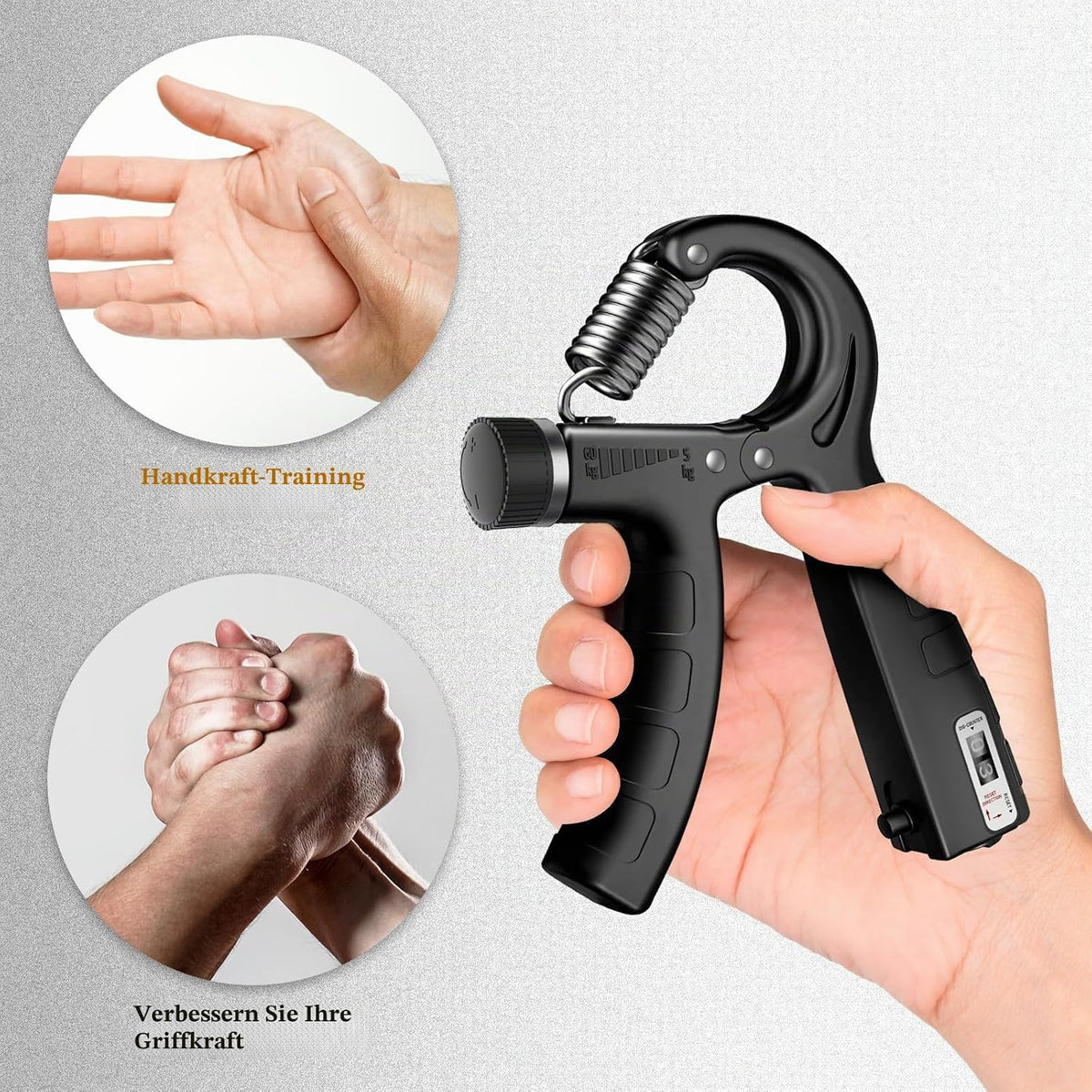 DEPAR 6-Piece Hand Trainer Set, Adjustable Resistance 5-60 kg, Grip Strength, Forearm Trainer, Finger Trainer, Forearm Hand Trainer Training for Athletes, Hand Strengthener