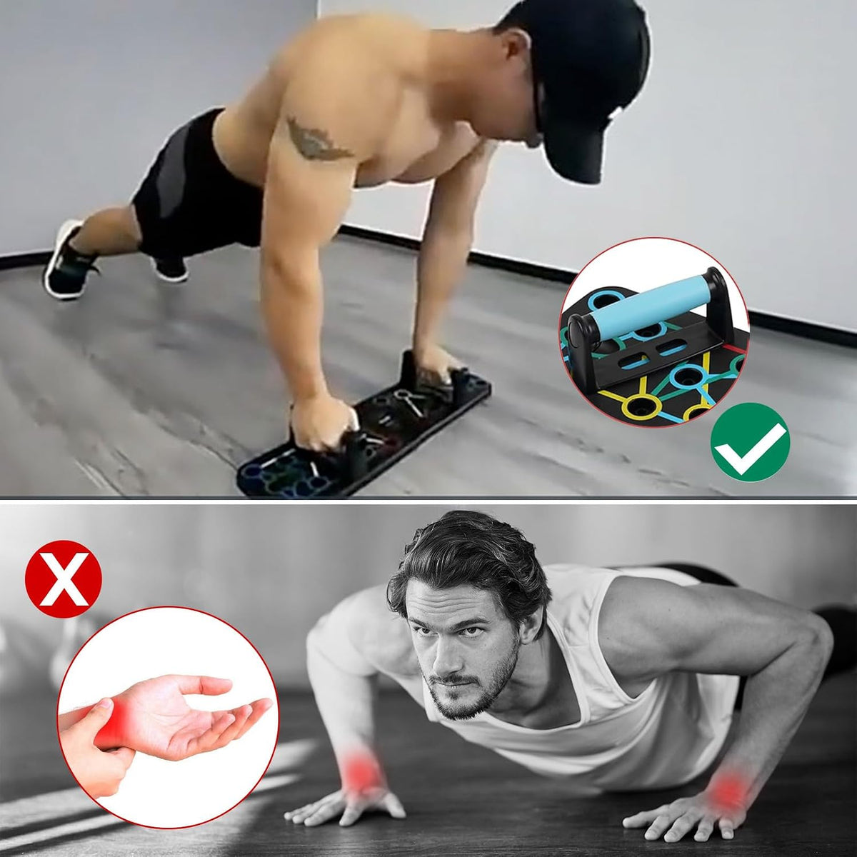 17 in 1 Faltbare Push-Up Liegestütz Brett mit Handgriff für Muskeltraining Effektiv Für Männer Liegestützgestell (Schwarz)