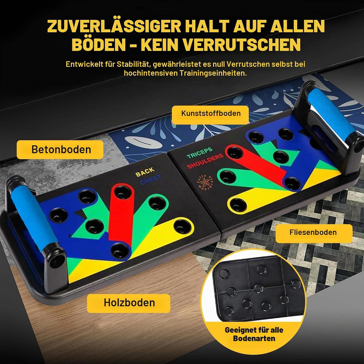 Push Up Board, Multifunktionale Liegestützbrett, Tragbar Liegestütze Brett, Faltbar, Fitnessgeräte für Zuhause, Liegestützgriffe, Sportgeräte Zuhause, Homegym