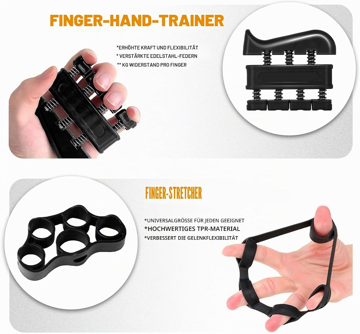 DEPAR 6-Piece Hand Trainer Set, Adjustable Resistance 5-60 kg, Grip Strength, Forearm Trainer, Finger Trainer, Forearm Hand Trainer Training for Athletes, Hand Strengthener