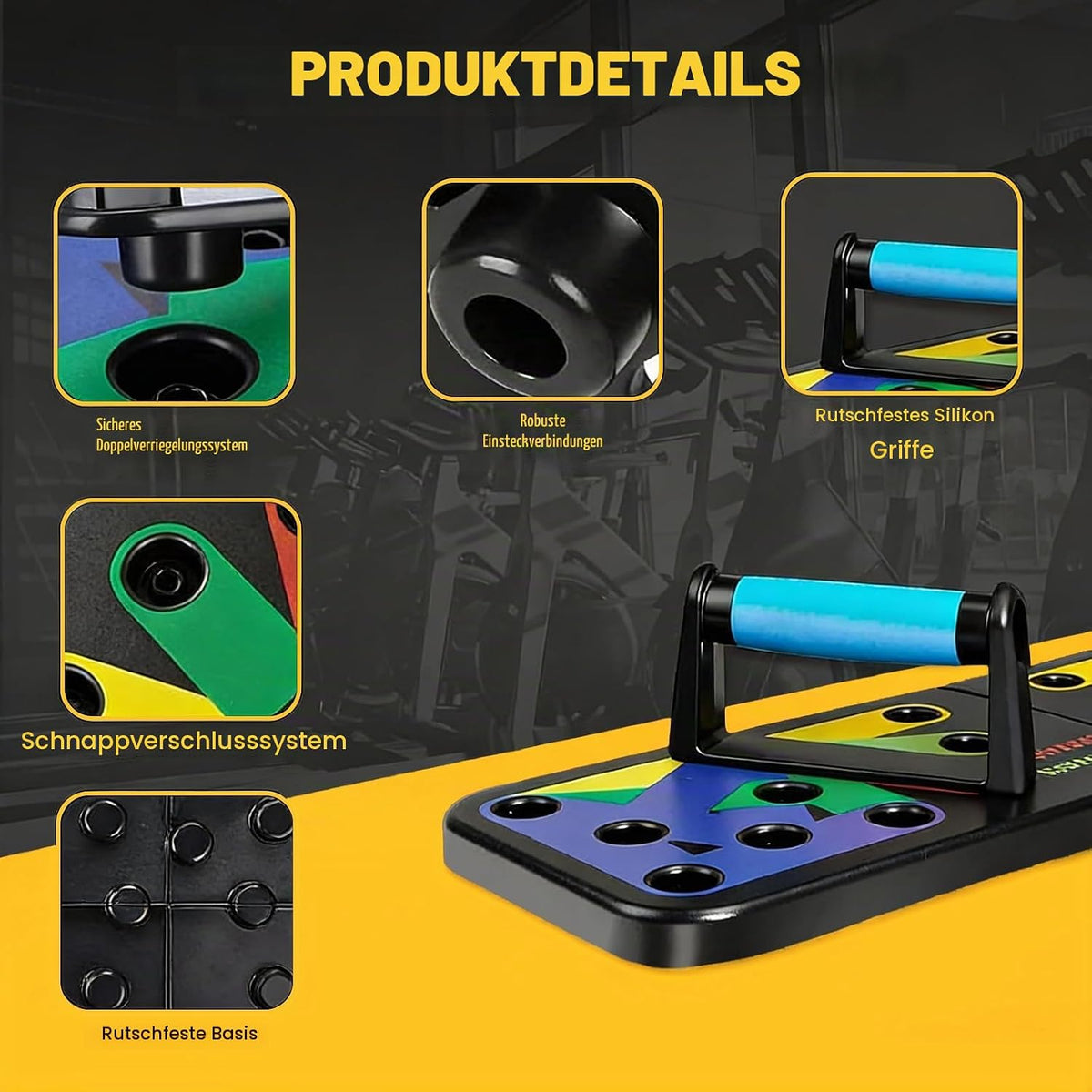 Push Up Board, Multifunktionale Liegestützbrett, Tragbar Liegestütze Brett, Faltbar, Fitnessgeräte für Zuhause, Liegestützgriffe, Sportgeräte Zuhause, Homegym