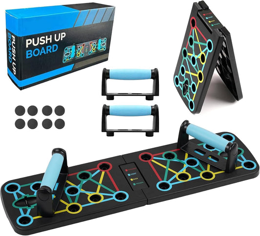 17 in 1 Faltbare Push-Up Liegestütz Brett mit Handgriff für Muskeltraining Effektiv Für Männer Liegestützgestell (Schwarz)