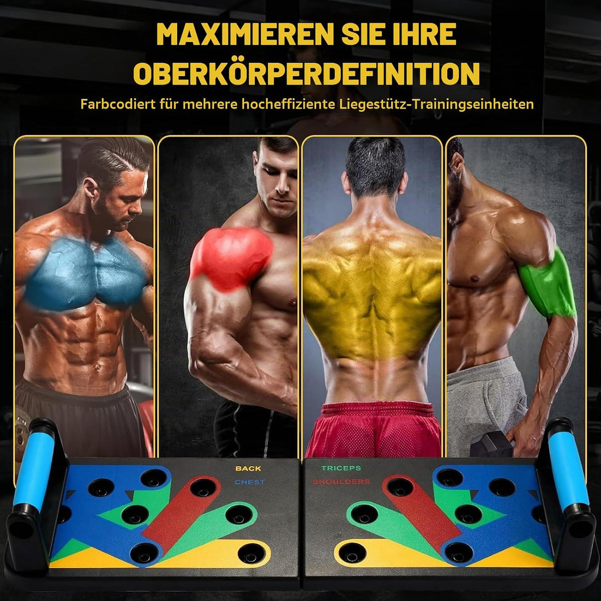 Push Up Board, Multifunktionale Liegestützbrett, Tragbar Liegestütze Brett, Faltbar, Fitnessgeräte für Zuhause, Liegestützgriffe, Sportgeräte Zuhause, Homegym